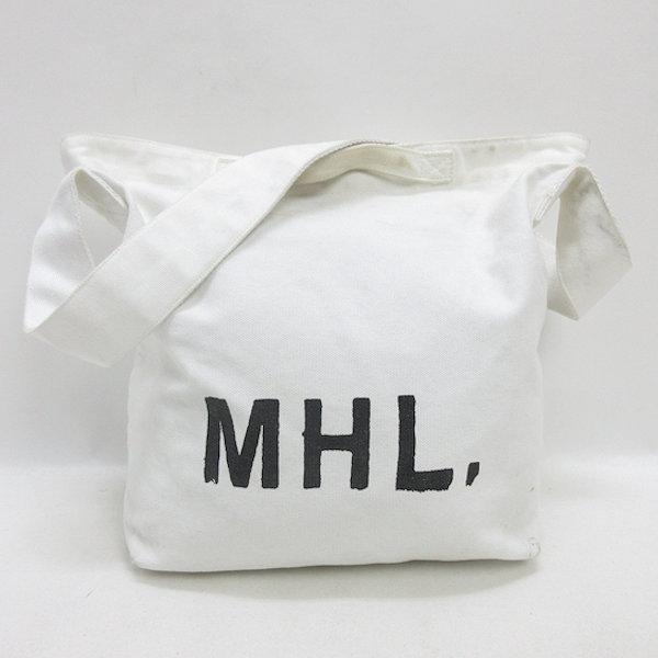 G□マーガレットハウエル/MHL... キャンバスショルダーバッグ□白 