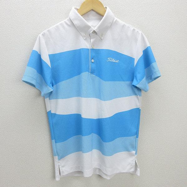 G□タイトリスト/Titleist 半袖BDポロシャツ/ゴルフウェア【L】白水色