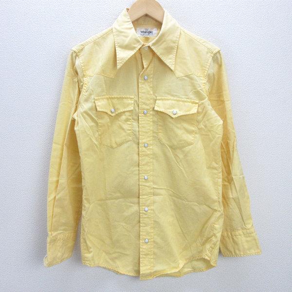 G□ラングラー/WRANGLER ウエスタンシャツ/長袖【L】黄/men