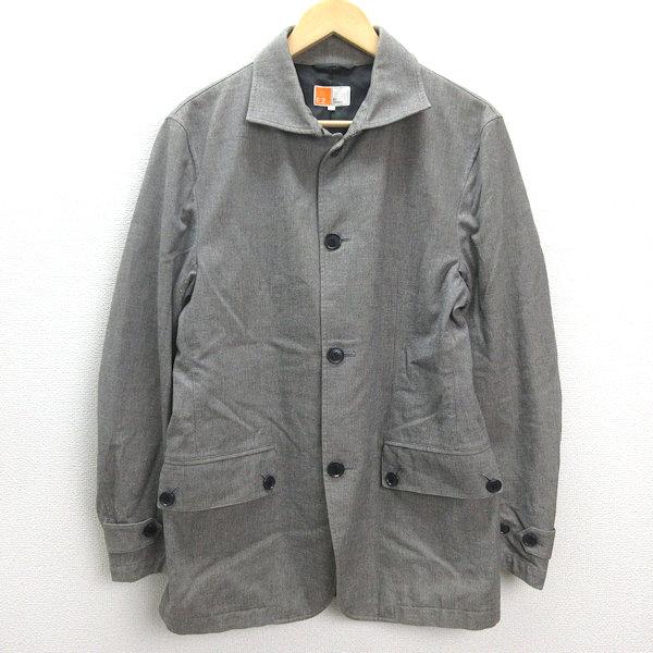 H□ゼニア/EZ by zegna ハーフ丈 シングルボタンコート【L】灰色/MENS