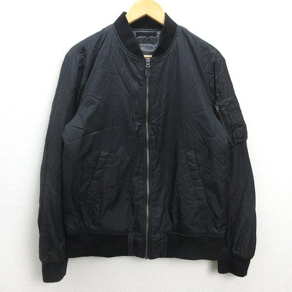 るる商品です D□ユニクロ/UNIQLO MA1ブルゾン JKT 178772【L】黒/MENS/j112
