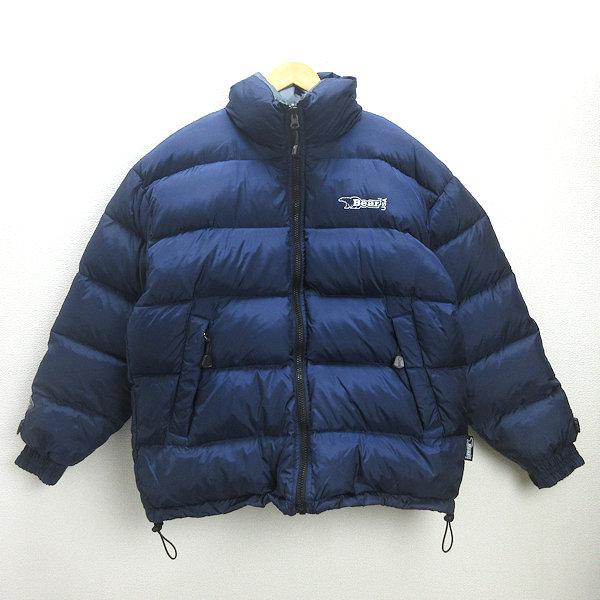 H□ベアー/Bear USA 肉厚 リバーシブルダウンジャケットJKT【S】紺灰色