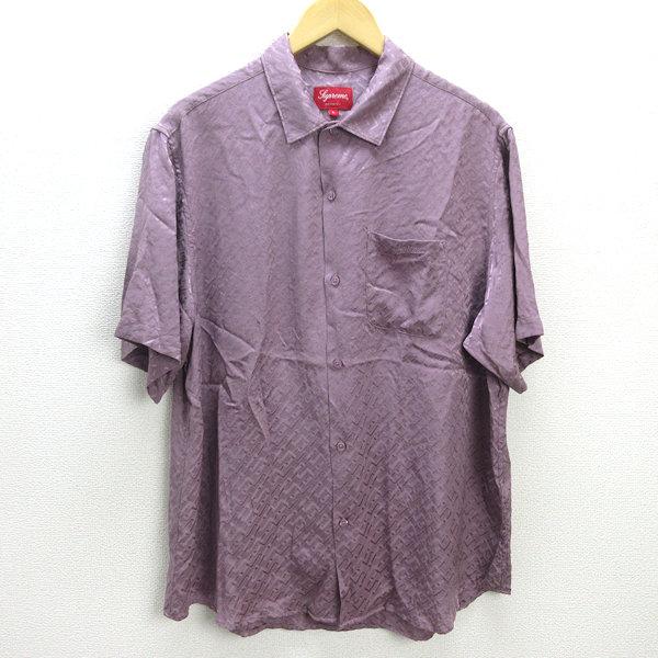 Q□2022SS□シュプリーム/SUPREME Tonal Monogram Silk S/S Shirt