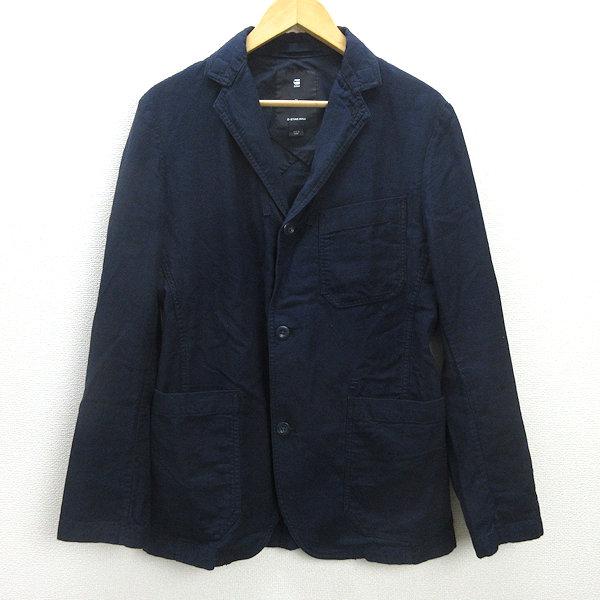 H□ジースター ロゥ/G-STAR RAW コットンテーラードジャケット【M】紺 