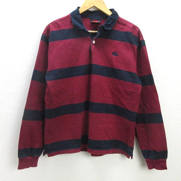G□カンタベリー/CANTERBURY ラガーシャツ/ボーダー柄 RA41711【M】赤