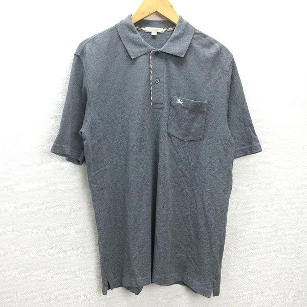 新品・訳あり BURBERRY LONDON バーバリー 鹿の子 半袖ポロシャツ G□バーバリー/Burberry LONDON 半袖ポロシャツ/鹿の子地【S】灰/men's