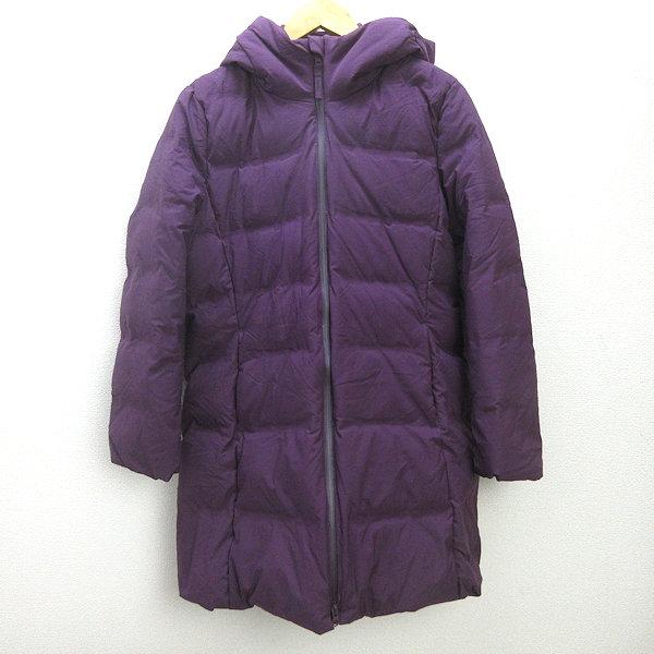 D□ユニクロ/UNIQLO シームレスダウンショートコート400727【L】紫