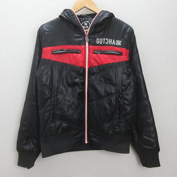 H□ガッチャ/GOTCHA 中綿フーディジャケットJKT【M】黒/MENS□99【中古 