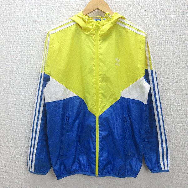 G□アディダス/adidas フーディナイロンジャケット/AGC005【M】黄青
