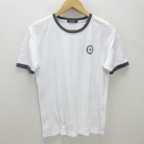 G□バーバリー/Burberry Blacklabel リンガーTシャツ/コットン【2】白 