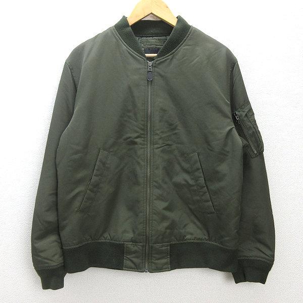 G□ユニクロ/UNIQLO MA-1ブルゾン/311-442143【L】カーキ/men's/61