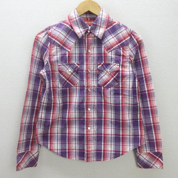 D□リーバイス/Levi's RED TAB ウエスタンシャツ【M】赤 紫/LADIES□91