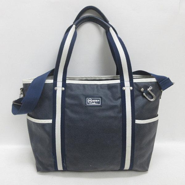 【未使用級】森野帆布 トートバッグ ショルダー 2way ネイビー 撥水 A4 未使用級】森野帆布 トートバッグ ショルダー 2way ネイビー 撥水 A4