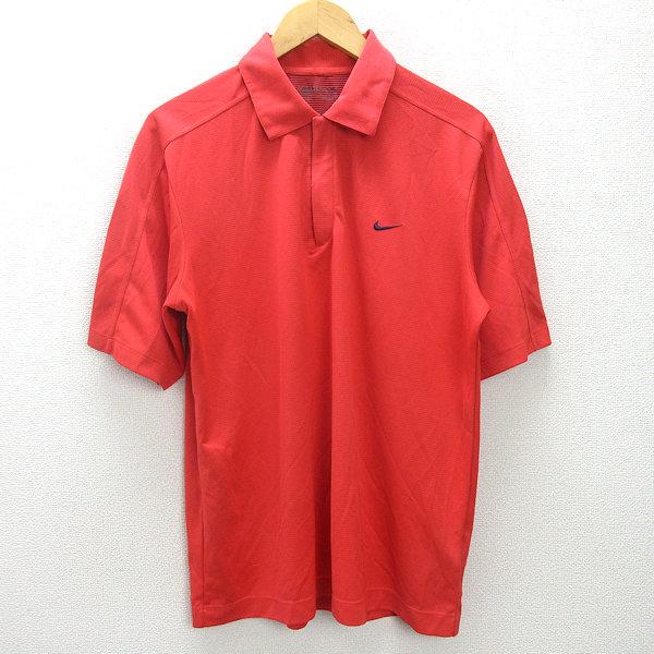 G□ナイキ/NIKE GOLF 半袖ドライポロシャツ/ゴルフウェア【XL】赤