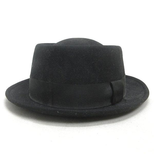 K■エフエーティー/FAT フェルトハット ボーラーハット 帽子【内周56cm程度】黒/MENS■42【中古】