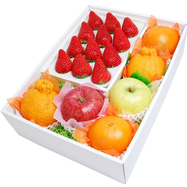 ■静岡産紅ほっぺ (12粒または15粒入り) ■旬の柑橘4個熊本・鹿児島・愛知産など国産デコポン・静岡産白柳ネーブル・愛媛産せとかなどその他旬の柑橘※ご発送時期により異なります。■青森産などりんご２個(ご発送時期に美味しい品種をお詰めいたし...