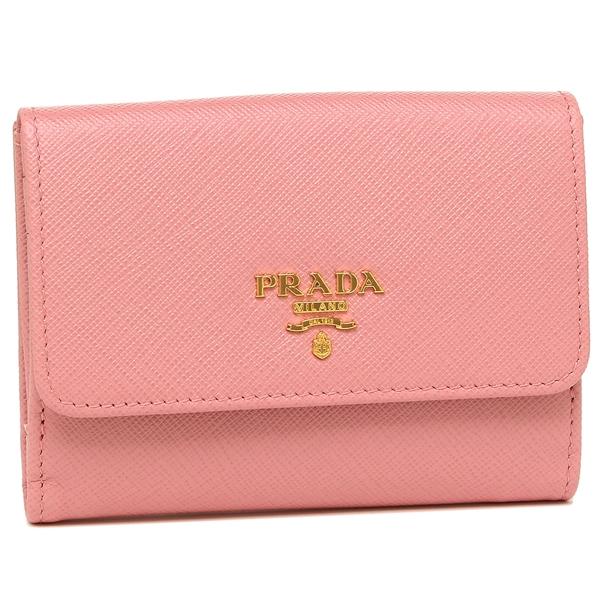 着後レビューで送料無料 プラダ 折財布 レディース Prada 1mh523 Qwa F0442 ピンク 高い素材