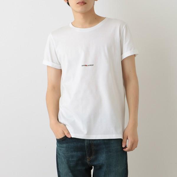 返品OK】サンローランパリ Ｔシャツ トップス ロゴ ホワイト メンズ