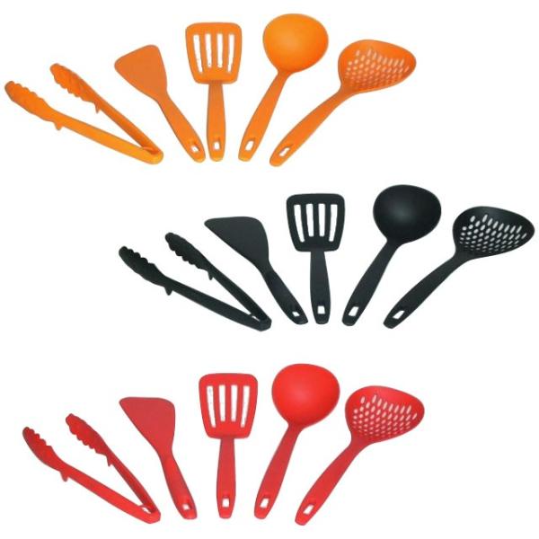 新作送料無料 食洗機対応 キッチンツールセット 5pc お玉 ヘラ 万能トング メッシュスプーン ターナー