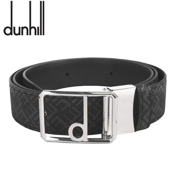 dunhill ダンヒル ベルト メンズ 本革 ブランド 型押し ブラック 艶 