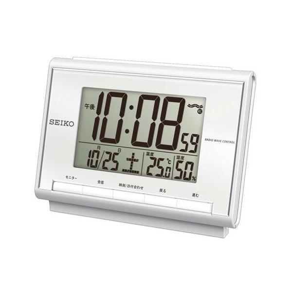 【SEIKO CLOCK】セイコー デジタル 温湿度表示 電波目覚まし時計 SQ698S<br>【ネコポス不可】
