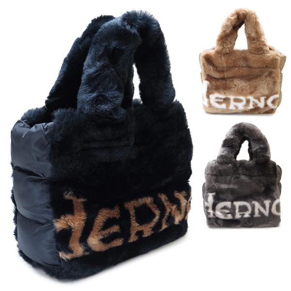 並行輸入品 ヘルノ ハンドバッグ レディース トートバッグ フェイクファー エコファー ロゴ BAG00011D 12422 HERNO