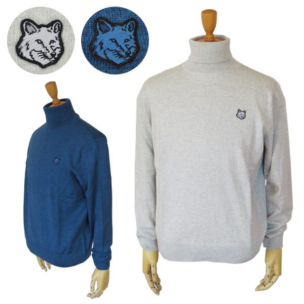 美品 メゾンキツネ タートルネック ニット セーター ウール Lサイズ 薄手 MAISON KITSUNE 並行輸入品 メゾンキツネ タートルネック