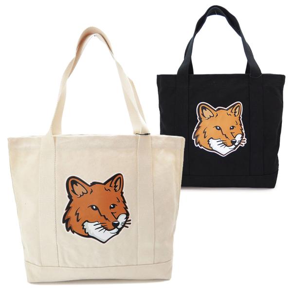 使いやすい♪【MAISON KITSUNE】トートバッグ/コンパクト/３WAY MAISON KITSUNE メゾンキツネ トートバッグ フォックス ヘッド