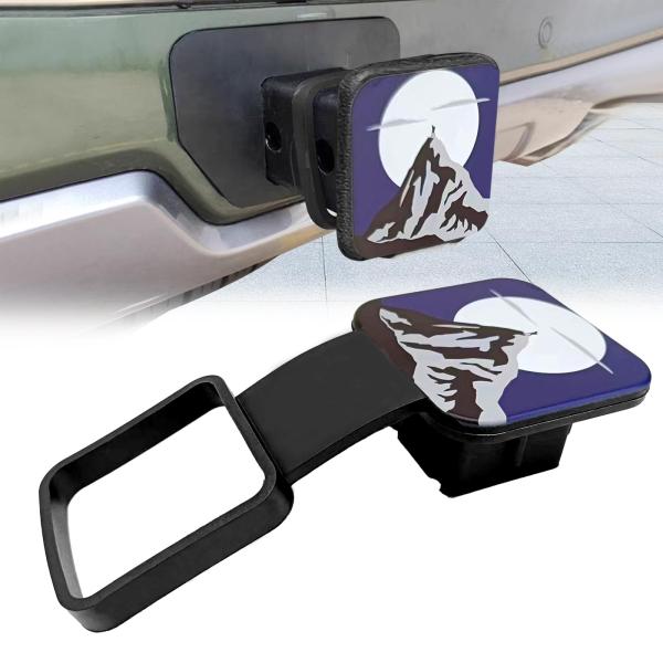 【並行輸入品】Full Moon and Mountain in Night Skies Hitch Cover 1 PC Square