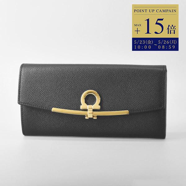 FERRAGAMO フェラガモ 長財布 ブラック 22D150 683312 GANCINO FERRAGAMO フェラガモ 長財布 ブラック 22D150 683312 GANCINO