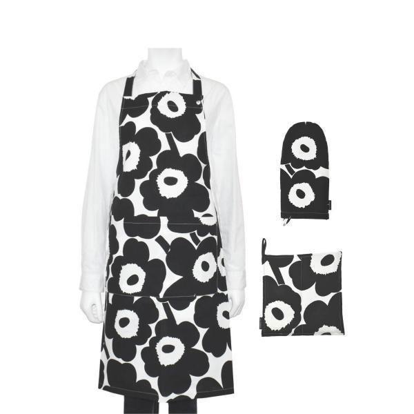 marimekko マリメッコ MARIMEKKO エプロン ブラック/ホワイト marimekko マリメッコ MARIMEKKO エプロン ブラック/ホワイト