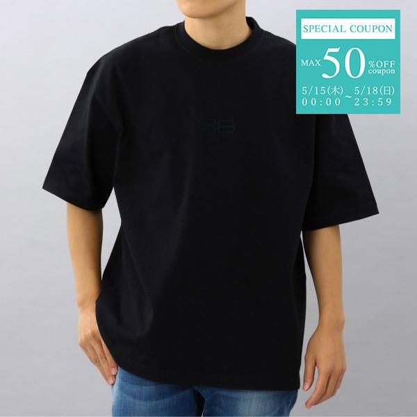 BALENCIAGA バレンシアガ Tシャツ 612966 TMVG7 8190 黒 BALENCIAGA バレンシアガ Tシャツ 612966 TMVG7 8190 黒