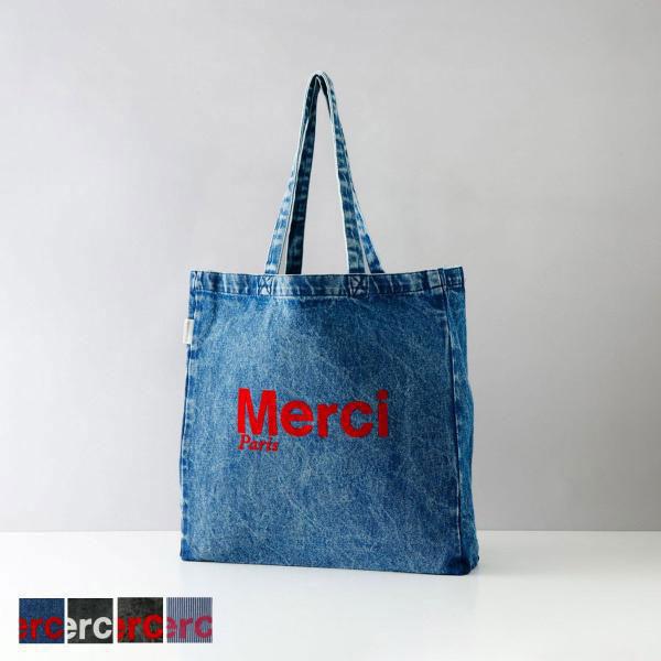 Merci デニムトートバッグ MERCI 並行輸入 メルシー トートバッグ 大容量 ビッグトート