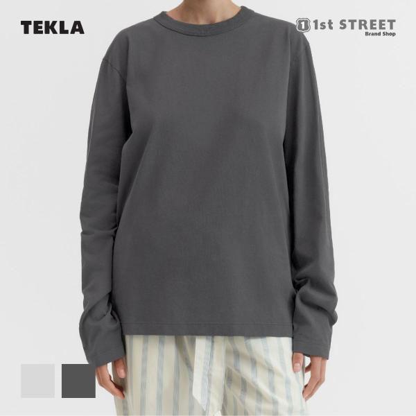 正規販売店 テクラ TEKLA Tシャツ 長袖 レディース メンズ 長袖 クルーネック 無地 コットン T-SHIRTS