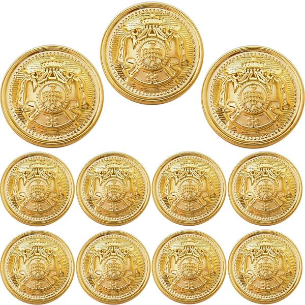 他サイト： ボタン ブレザー用金ボタン メタル ゴールドボタン ブレザースーツボタン 袖口ボタン 【11個セット オリジナル収納袋付き Hi_State_Clear】の商品画像