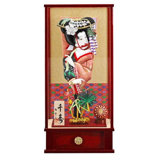 羽子板 初正月 羽子板飾り お正月飾り ケース飾り 千寿 清山木目