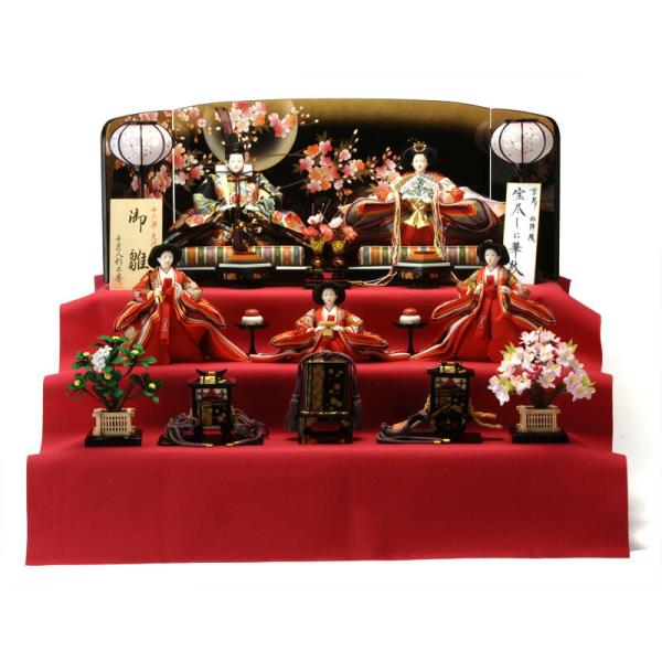100周年記念祭】ひな人形 千匠 雛人形 収納飾り 五人飾り 三段飾り