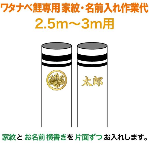 こいのぼり 錦鯉 ワタナベ 鯉のぼり 3m 2 5m用 家紋1種 名前横書き 片面ずつ ワタナベ鯉専用 家紋 名前入れ作業代 ゴールド Wtk Kamon 3g Knb Www Fcs Uto Edu Bo Index Php