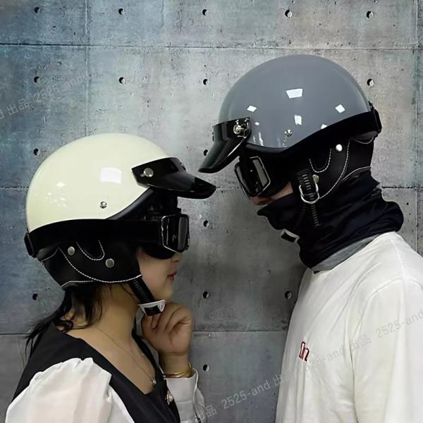 バイクヘルメット ポリスヘルメット レトロハーレー 半帽 半