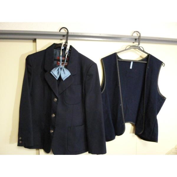 青森市立南中学校男子用制服(ネクタイ色 紺色) カンコー 青森市立南中学校 女子制服紺ブレザー 160A リボン、ライナー