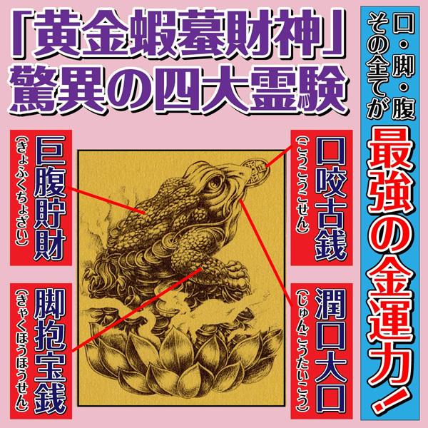 金運アップ 「黄金蝦蟇財神護符」 風水 開運グッズ お守り 大口で