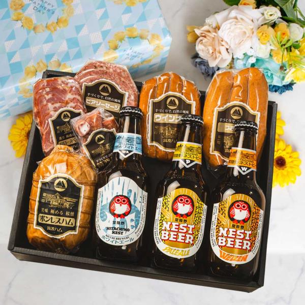 父の日 常陸野ネストビール ギフトセット るり 筑波ハム ソーセージ ハム  クラフトビール 茨城県 特産品 酒 詰め合わせ 贈り物 気持ち 2026