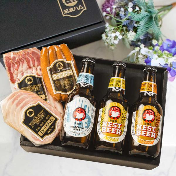 DLG受賞と常陸野ネストビールギフトセット こくよう 筑波ハム 木内酒造 ハム ベーコン ソーセージ 茨城県 特産品 贈り物 DLG受賞 御礼 内祝