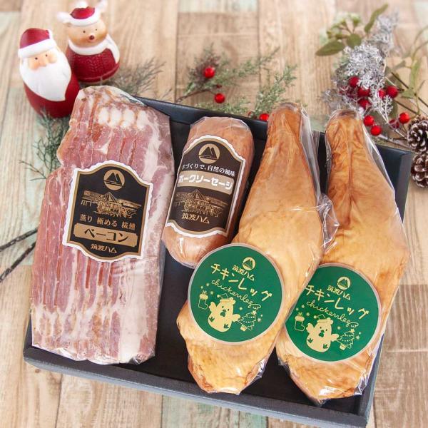 クリスマス チキンレッグ ギフトセット ぎんか 筑波ハム 土日出荷可能 御礼 お祝 内祝 誕生日 高級ハム 茨城県 特産品 肉 チキンレッグ 冬ギフト 骨付き