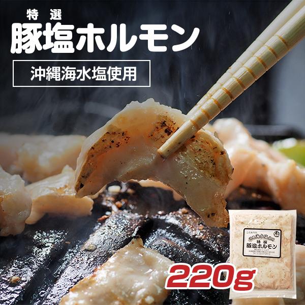 【工場直売】特選豚塩ホルモン220g【沖縄海水塩使用】北海道
