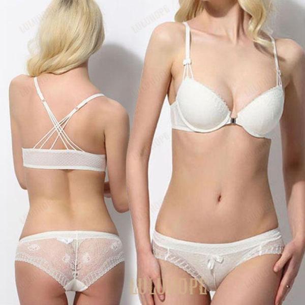 フロントホック ブラジャー ショーツセット ブラセット レディース インナー 前開き 背中見せブラ 魅せブラ レース下着 美胸 盛りブラエロ