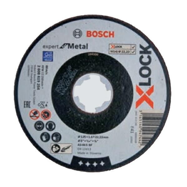 ボッシュ X-LOCK 切断砥石 1枚入 2608619254 エキスパート 鉄用 外径125mm 厚さ1.6mm 最高使用周速度80m/s BOSCH ネコポス可 在庫