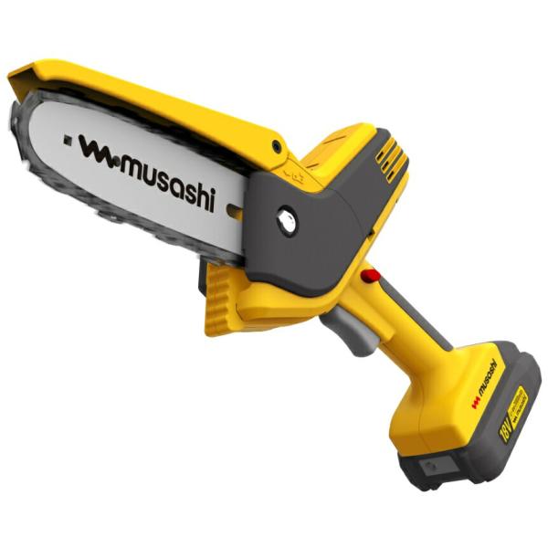 ムサシ 充電式ハンディチェーンソー HCS-6000 チェーン刃90PX-28 強力