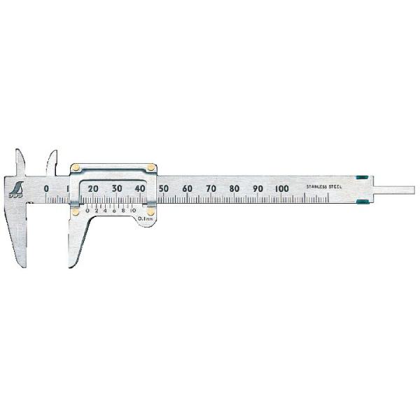 happy!品 シンワ ポケットノギス 100mm ステンレス 19518 デップスバー付 測定