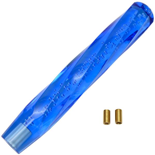 クリスタルシフトノブ ツイスト バブル シフトノブ レバー 300mm 30cm アクリル ブルー